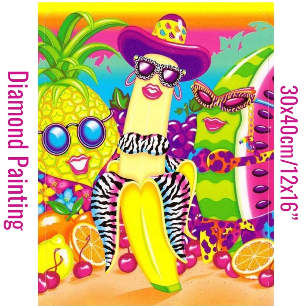 Lisa Frank Tropical Fruits DIY 5D Full Round Drill Diamond Painting